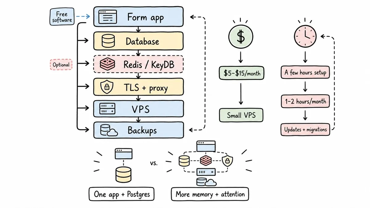 Self-hosted form stack and its recurring operational costs