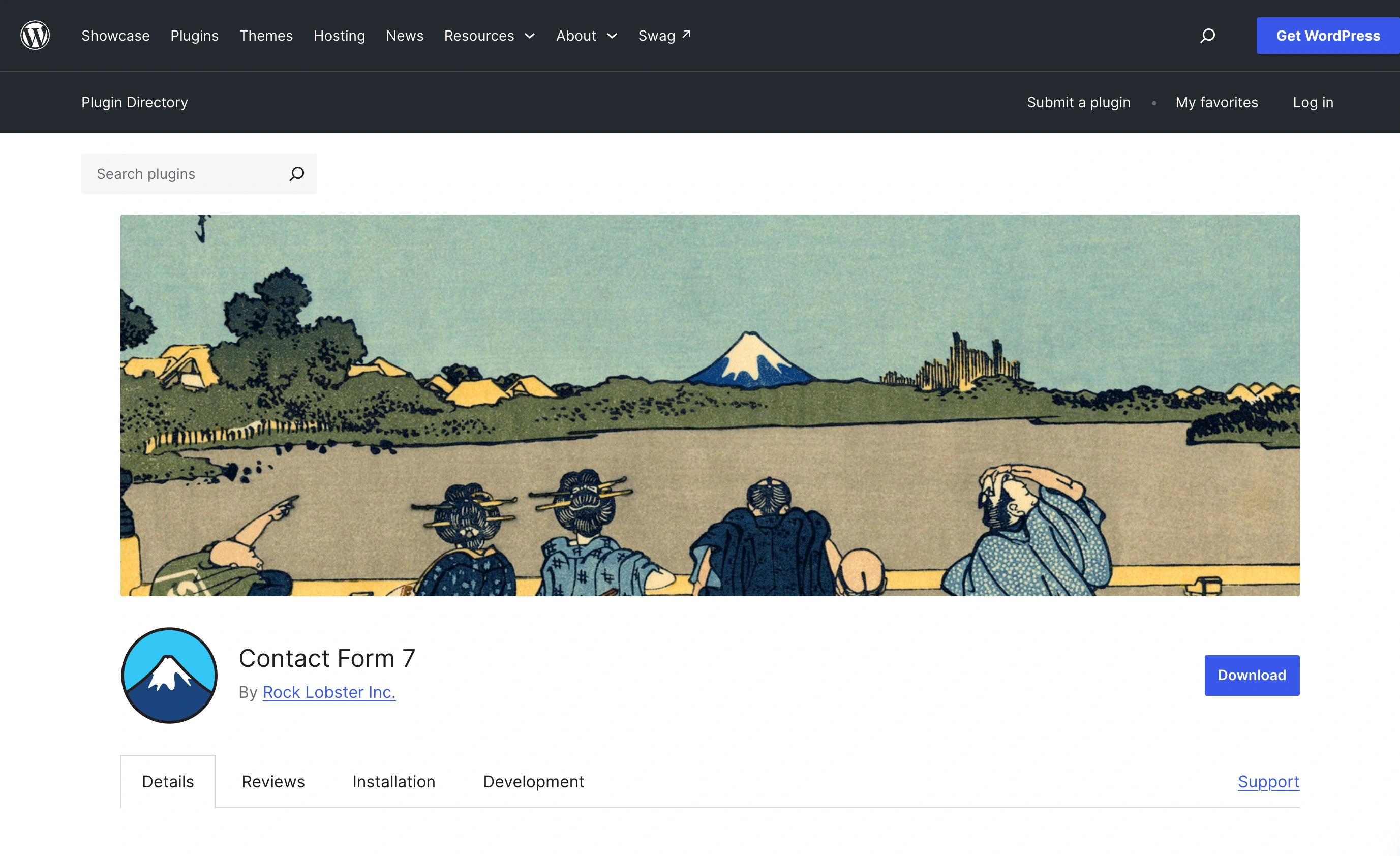 Contact Form 7 official WordPress plugin listing, captured in September 2026