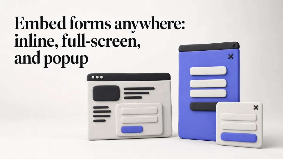 Embed forms anywhere: inline, full-screen, and popup