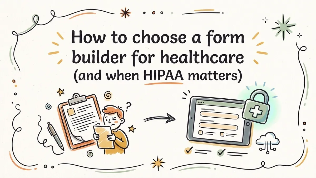 How to choose a form builder for healthcare (and when HIPAA matters)