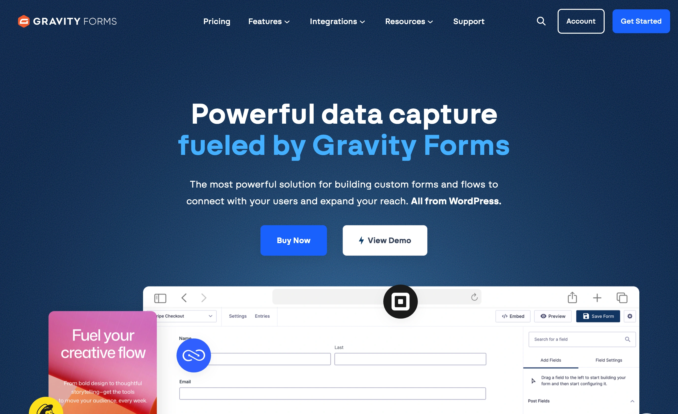 Gravity Forms homepage, captured in September 2026