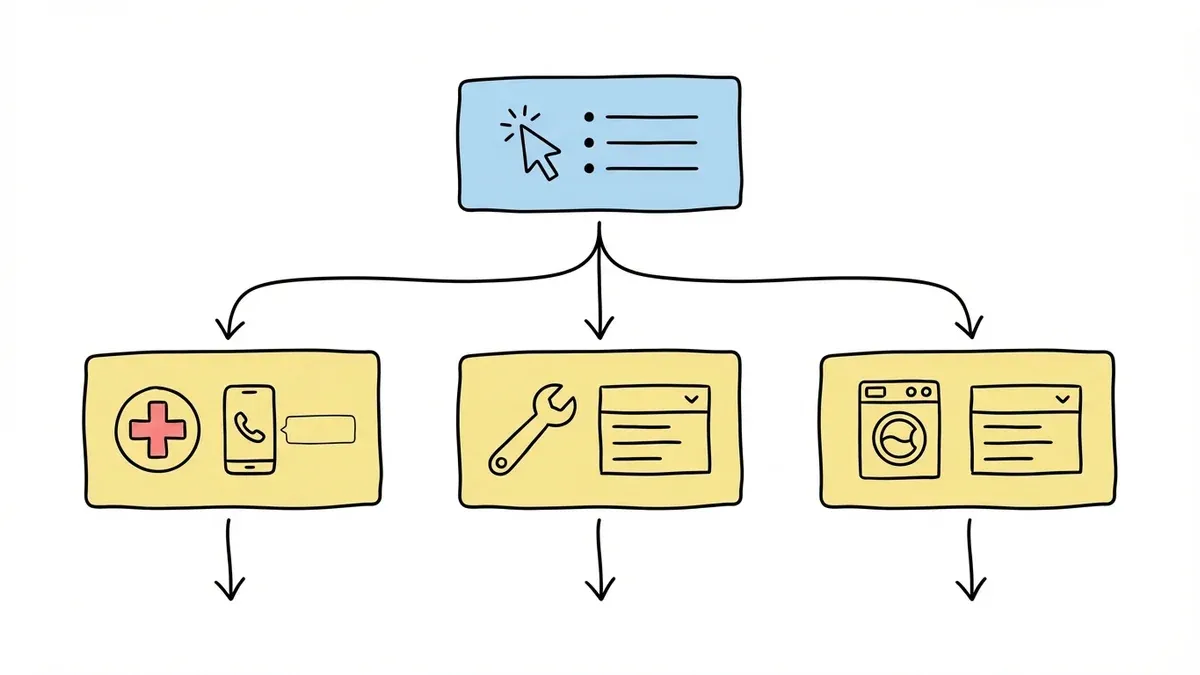 Conditional logic flowchart for maintenance request form fields