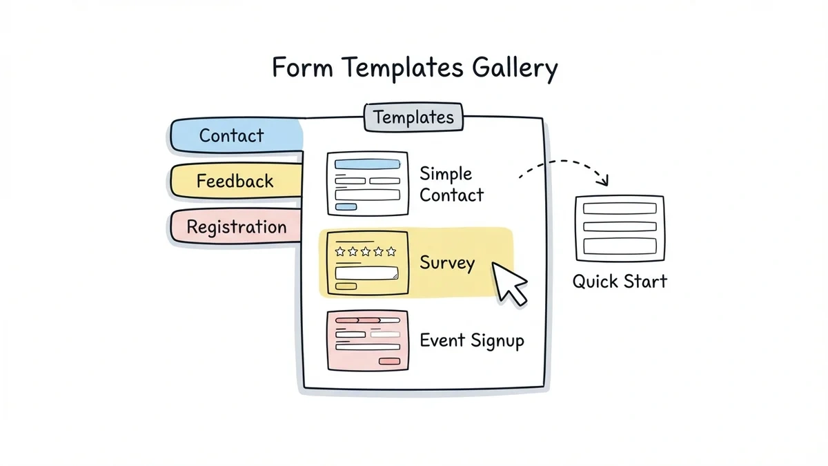 A curated form template library organized by category