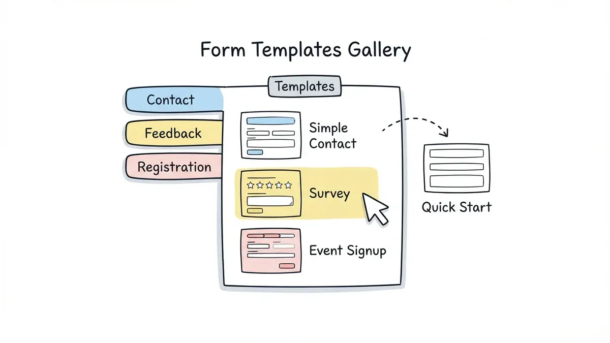 A curated form template library organized by category