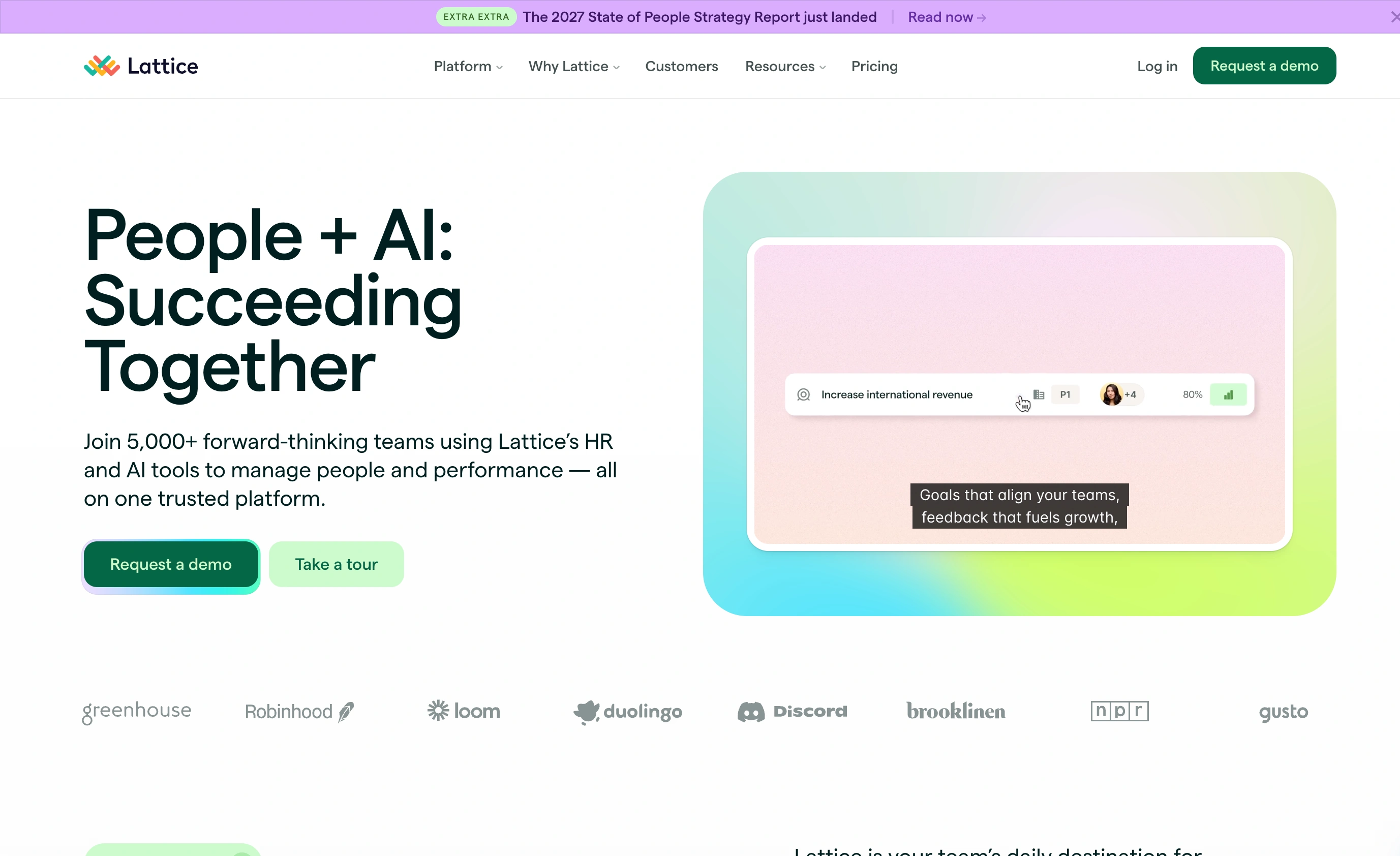 Lattice Engagement landing page, captured in September 2026
