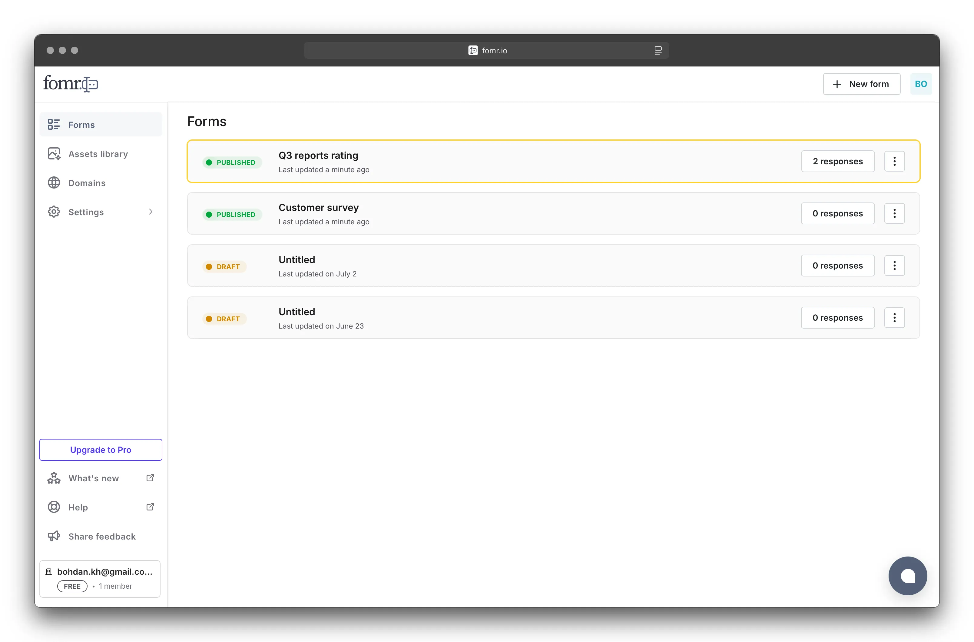 Published form with draft changes
