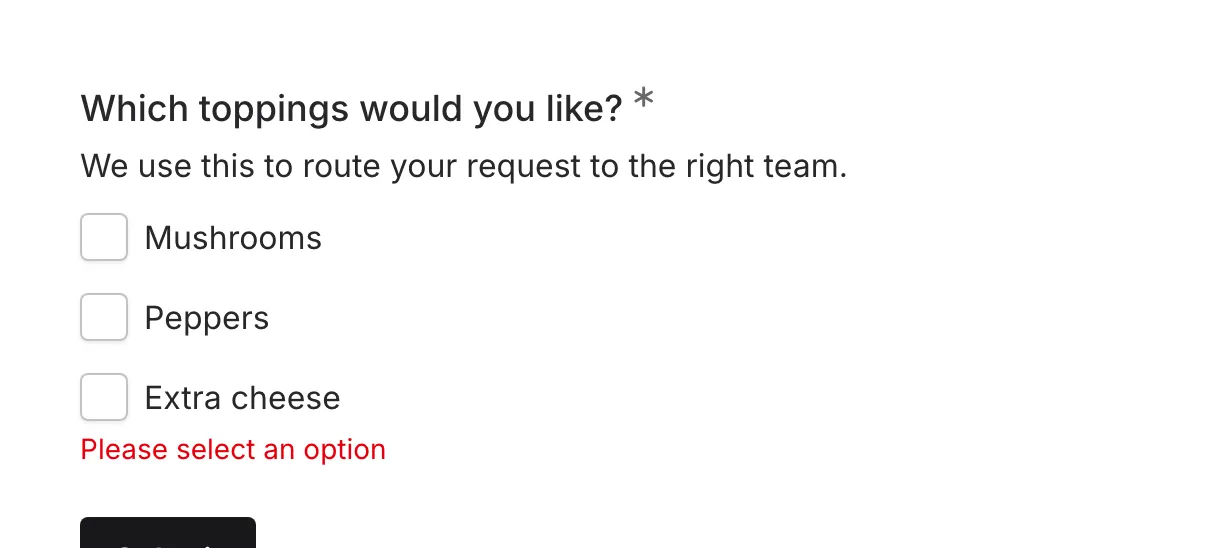 Validation error