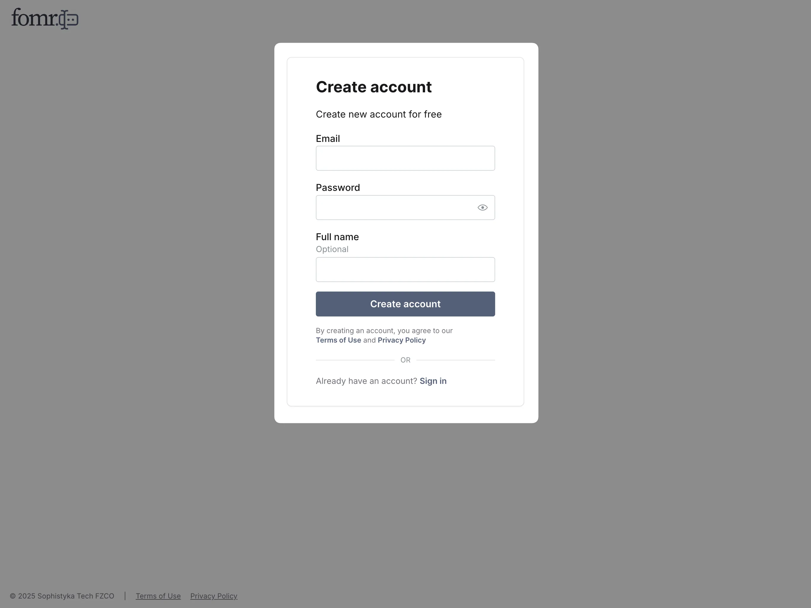 Create account