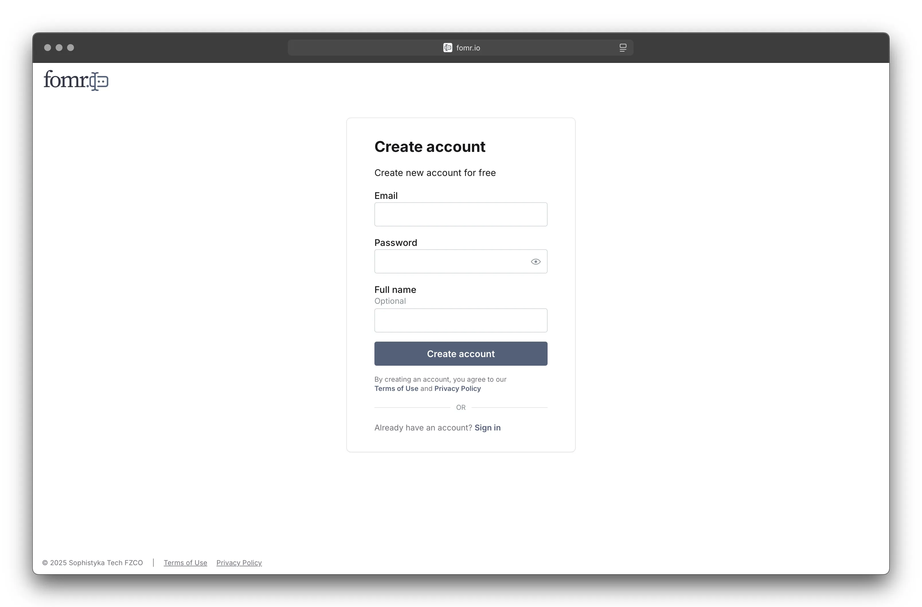 Create account