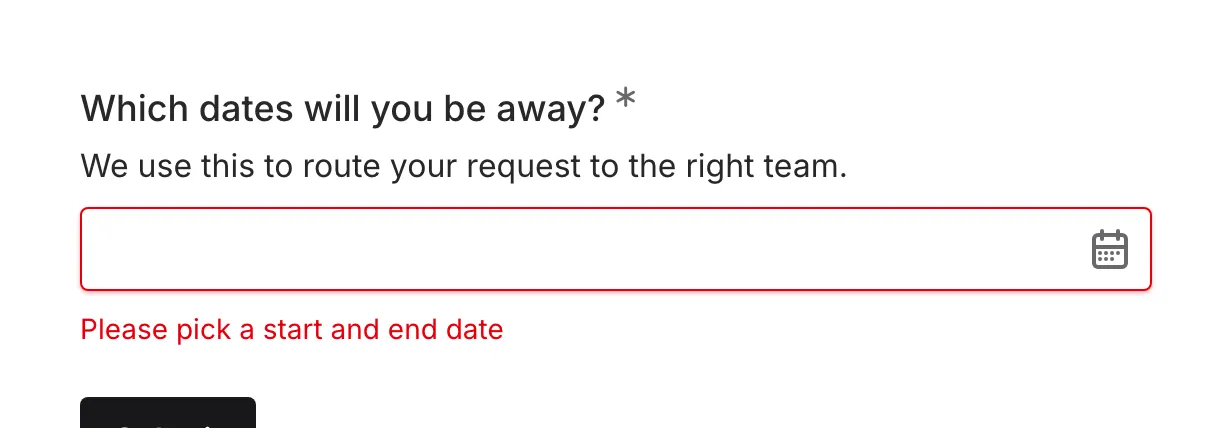 Validation error