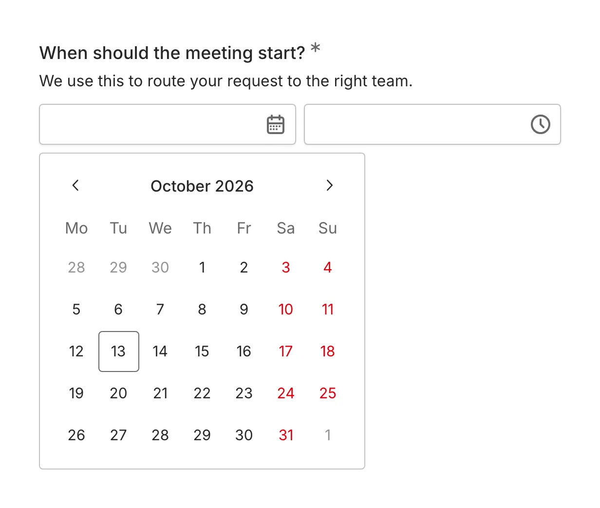 The calendar portion