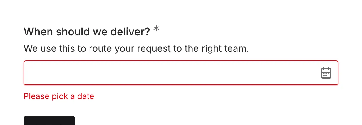 Validation error