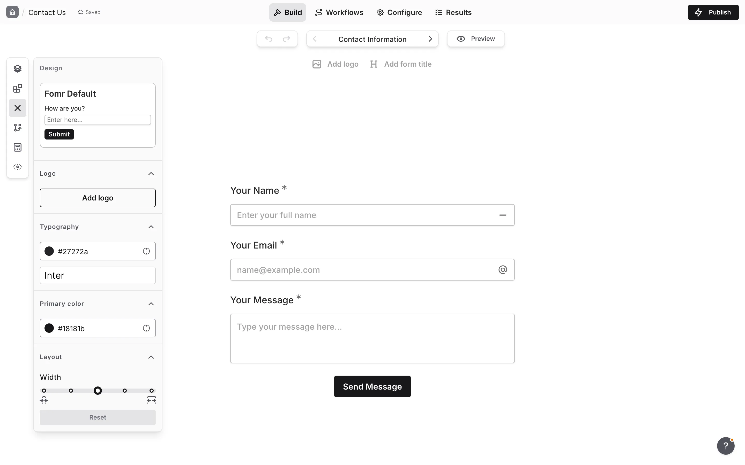 The Design panel open in the editor