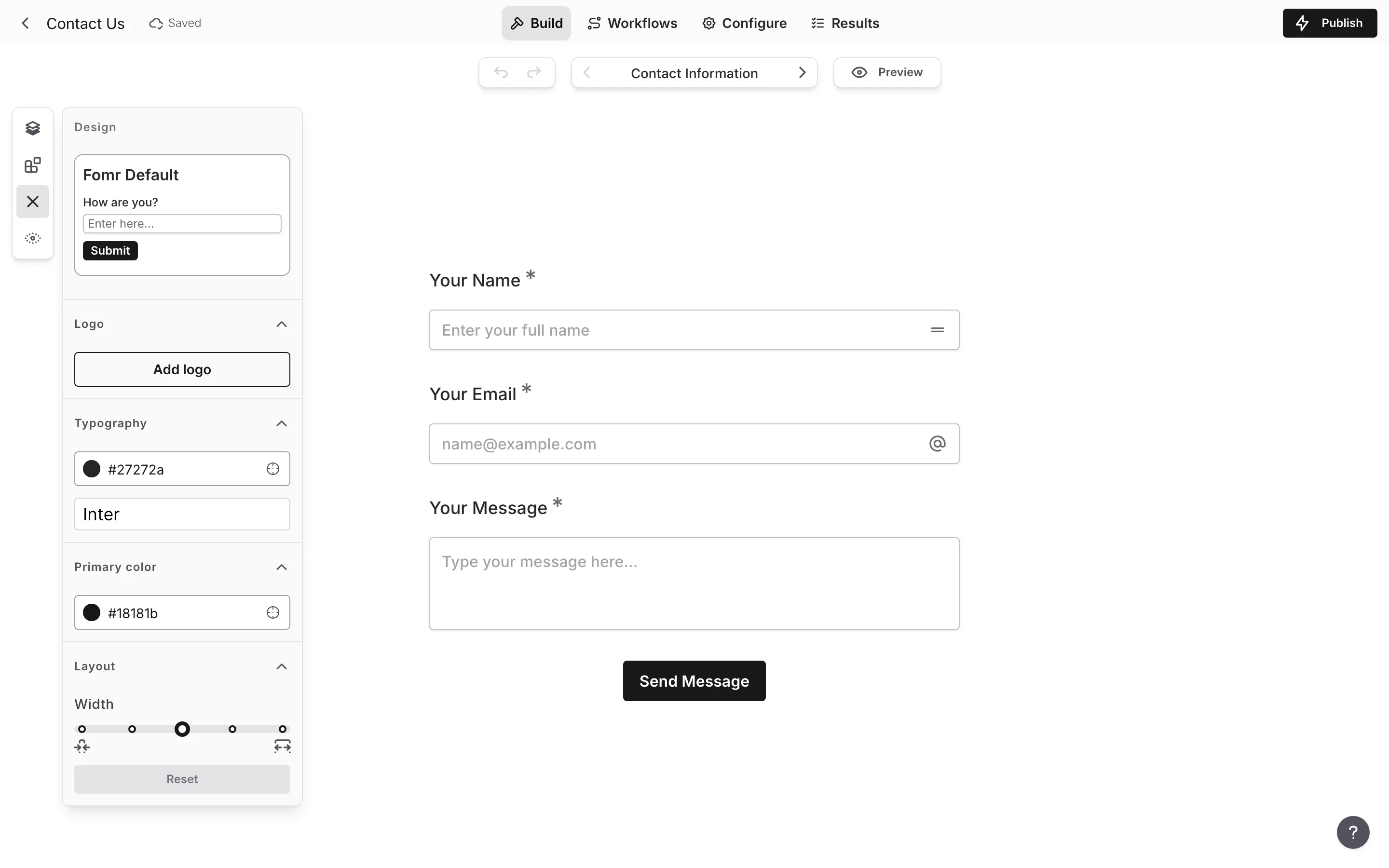 The Design panel open in the editor