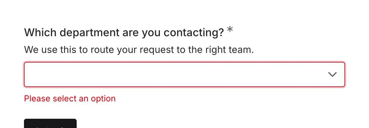 Validation error