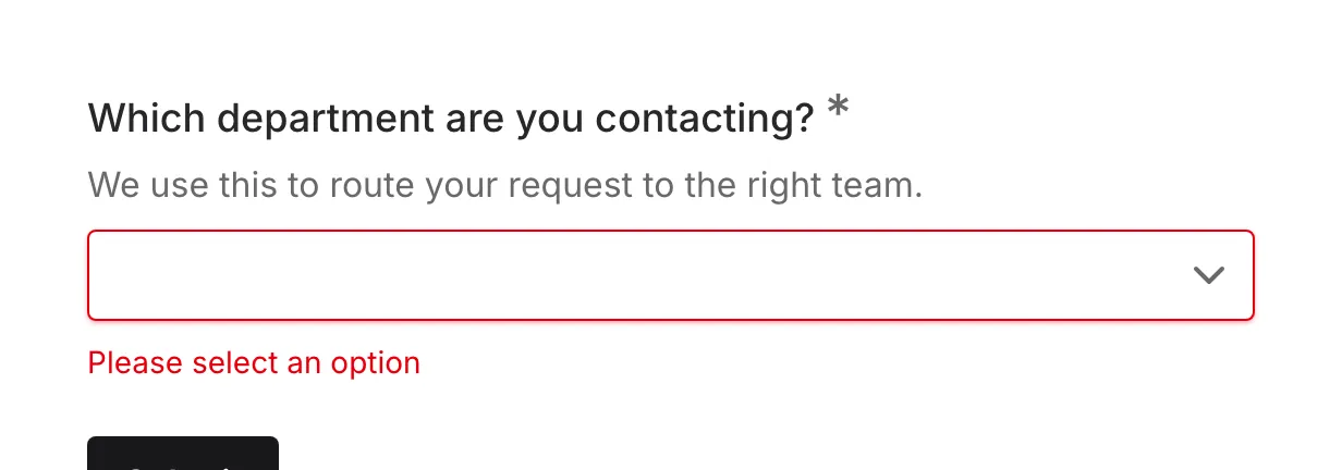 Validation error