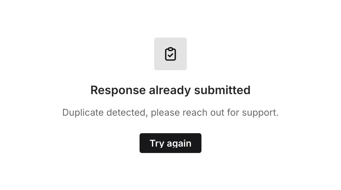 What respondents see when their answer was already submitted