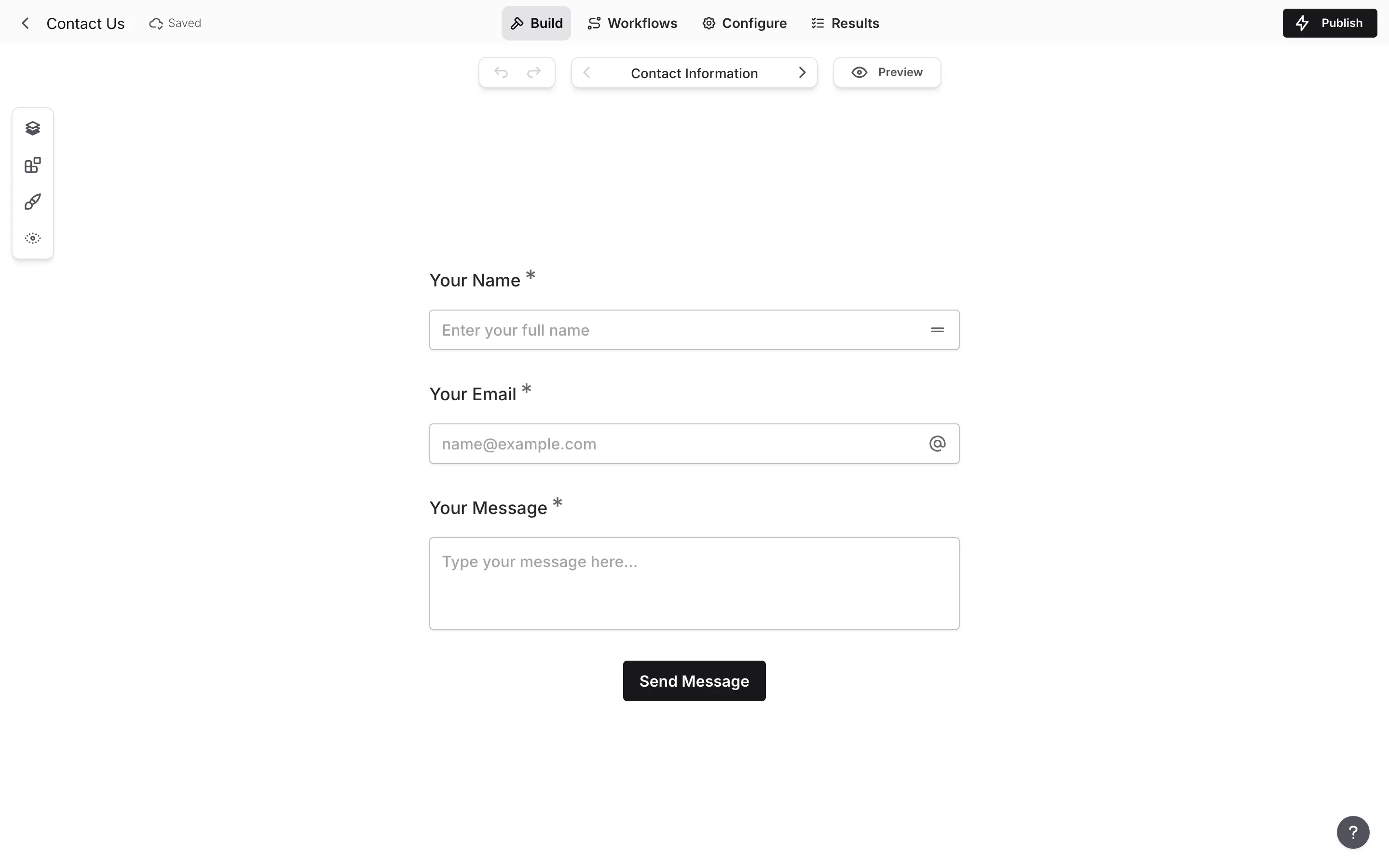 A form open in the editor canvas