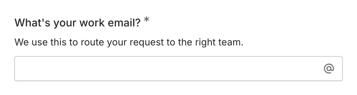 An email component in a form