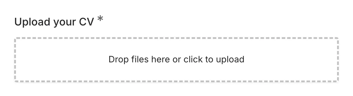 A File Upload component in a published form