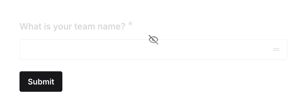 A form in the editor with one page and one component hidden, both marked with the hidden indicator