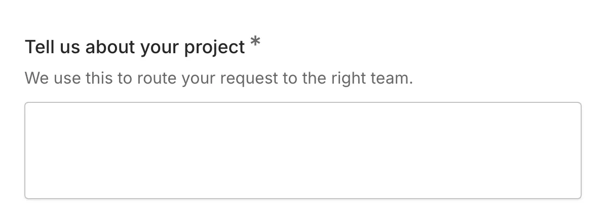 A long answer component in a form