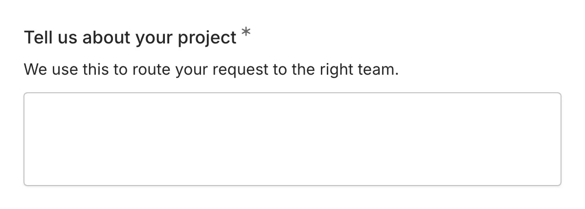 A long answer component in a form