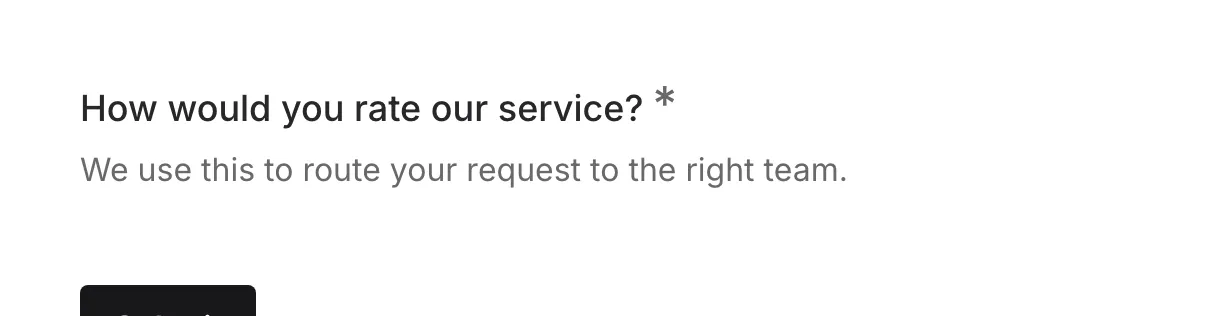 Selecting a rating in the matrix