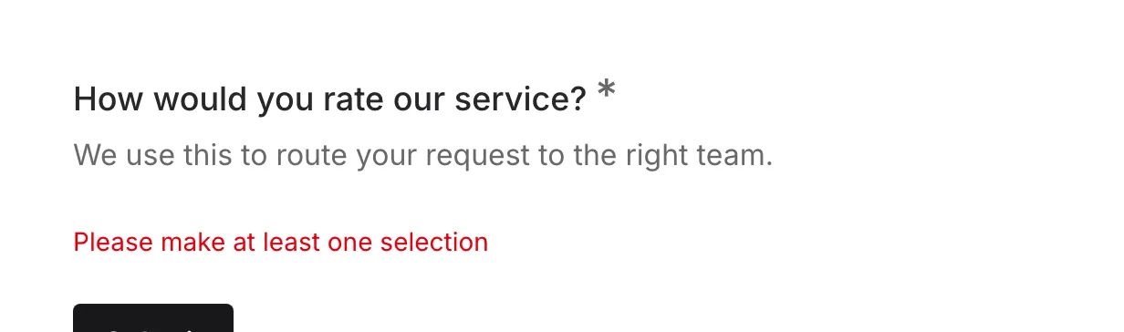 Validation error