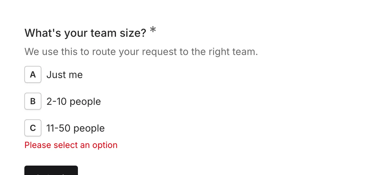 Validation error