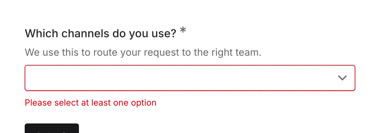 Validation error