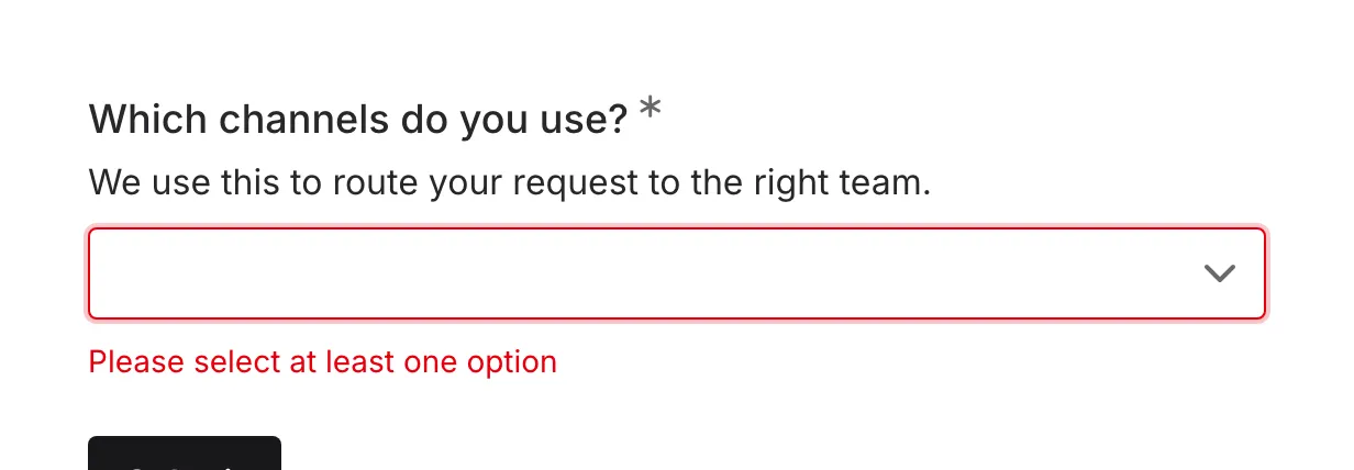 Validation error