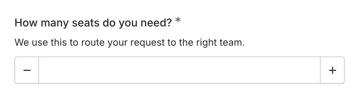 A number component in a form