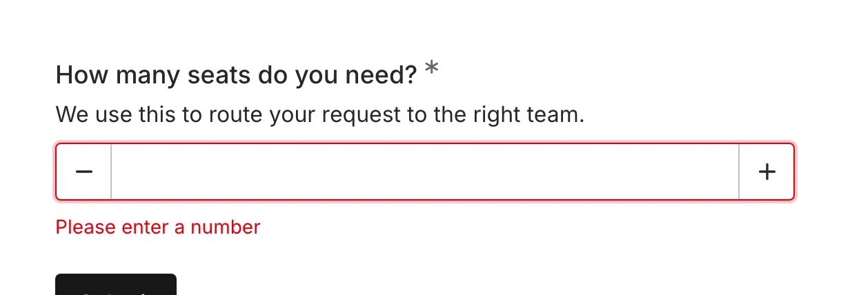 Validation error messages