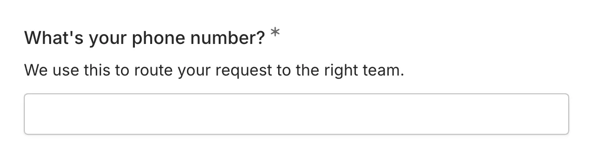 A phone component in a form with country selector