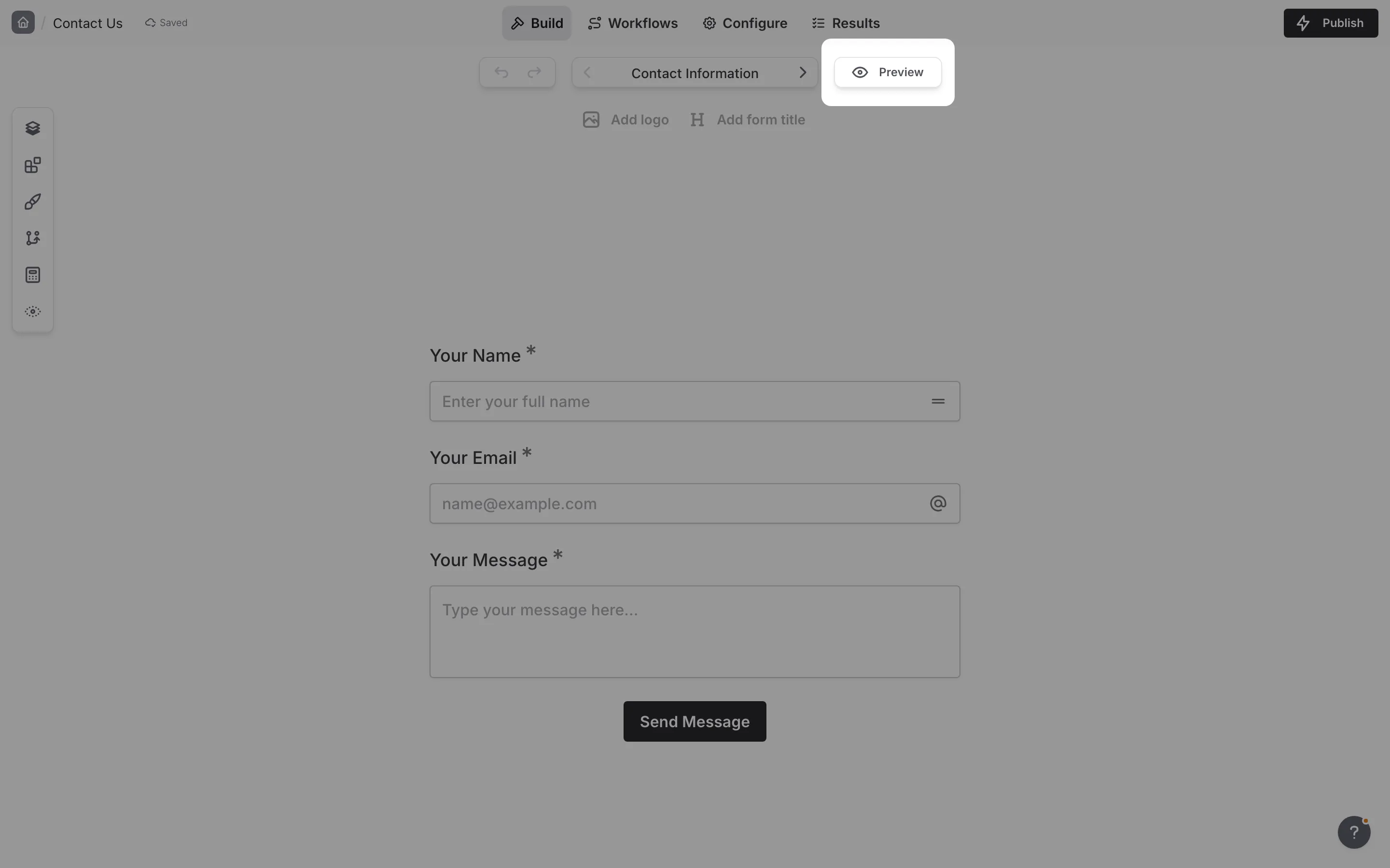 The Preview button in the editor toolbar