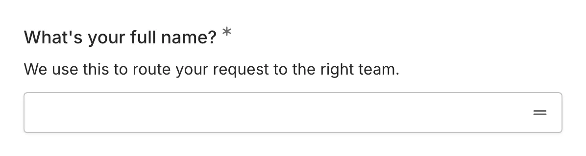 A short answer component in a form