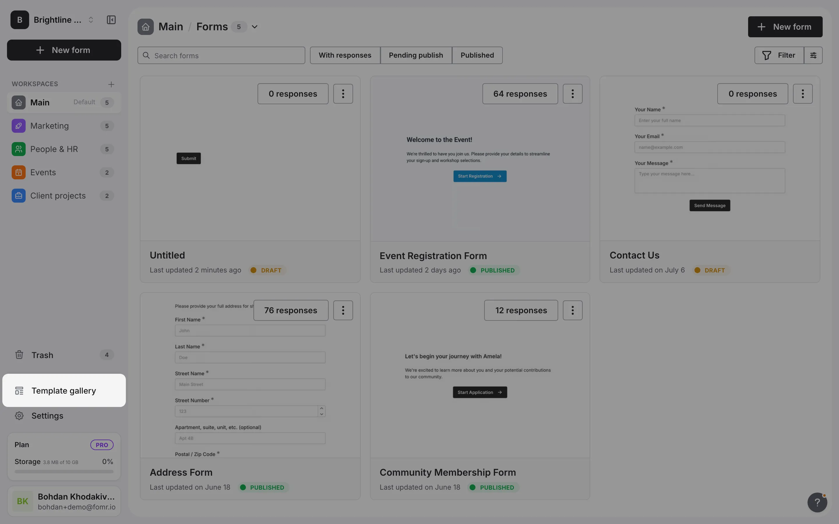 The Templates link in the sidebar