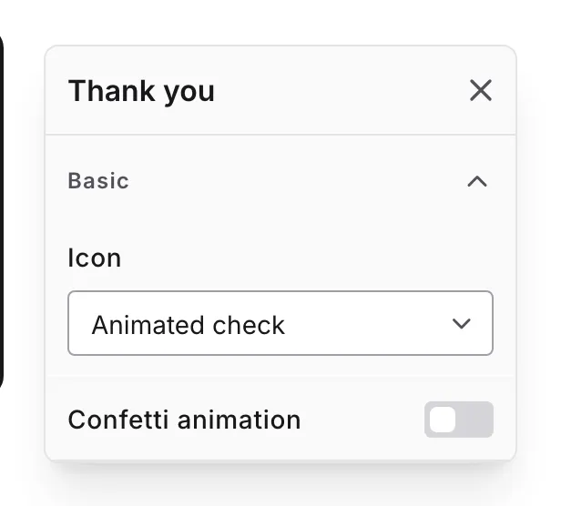 The icon options