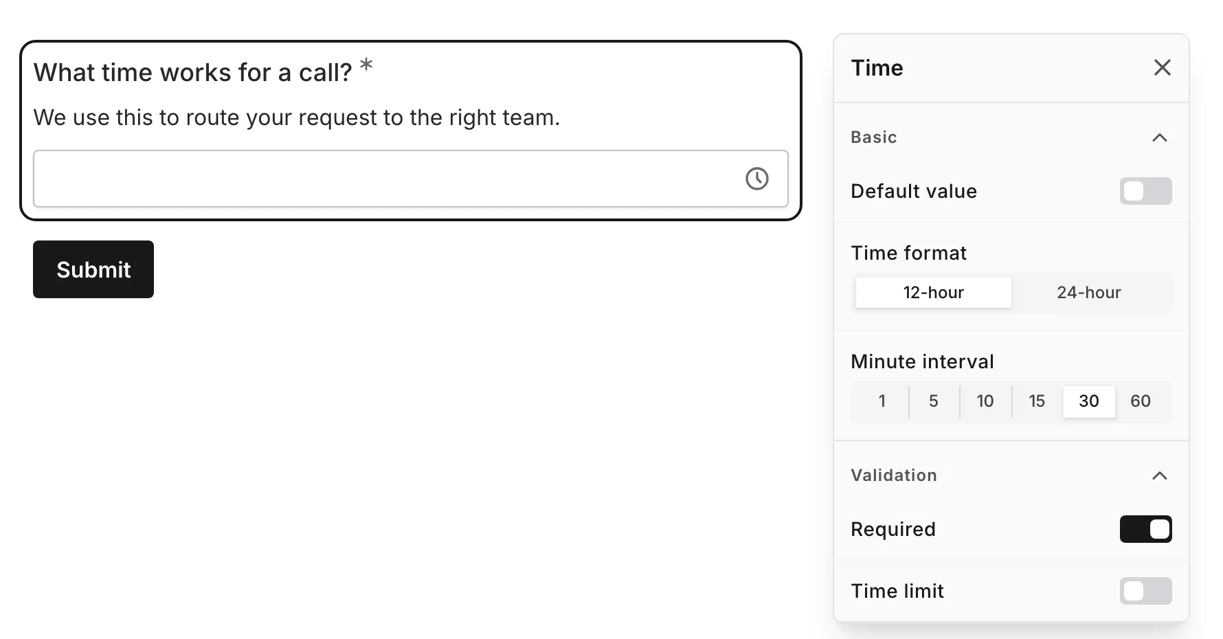 The format options