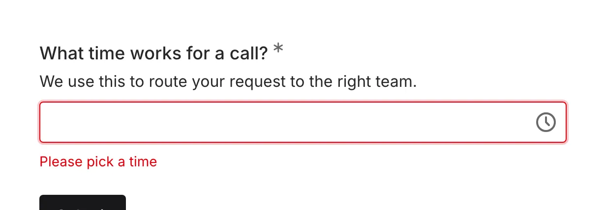 Validation error