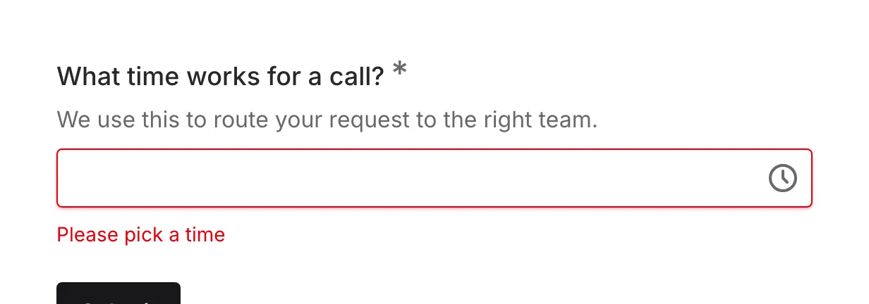 Validation error