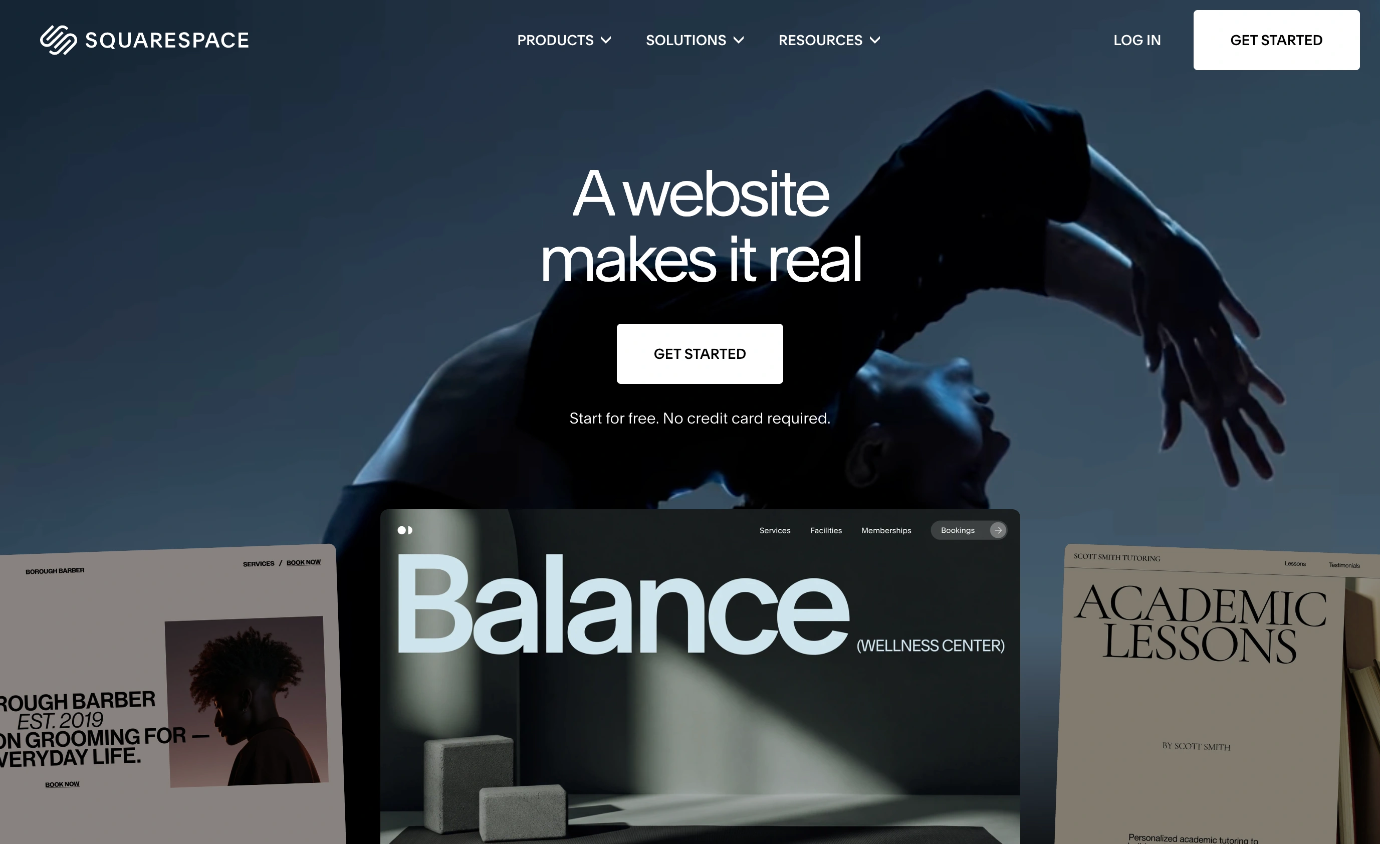 Squarespace homepage, captured in September 2026