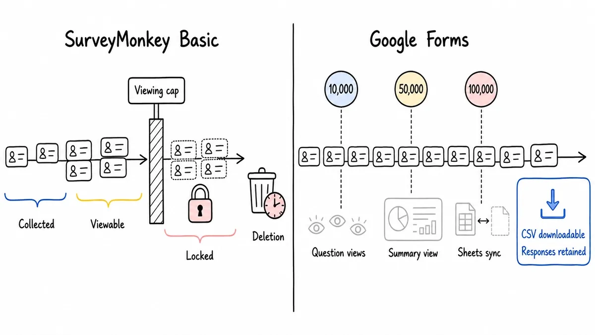 Response access as SurveyMonkey and Google Forms counts rise