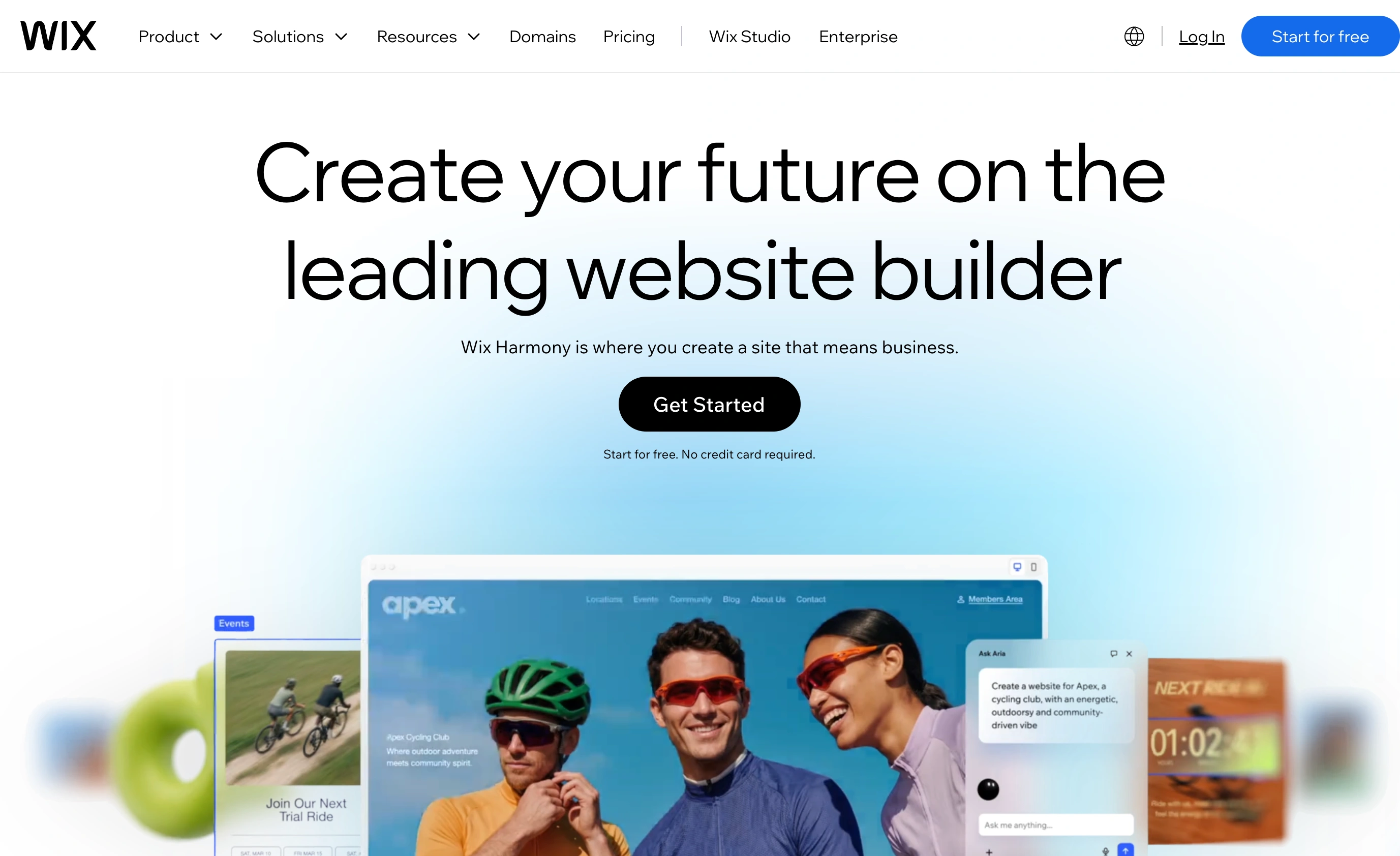 Wix homepage, captured in September 2026