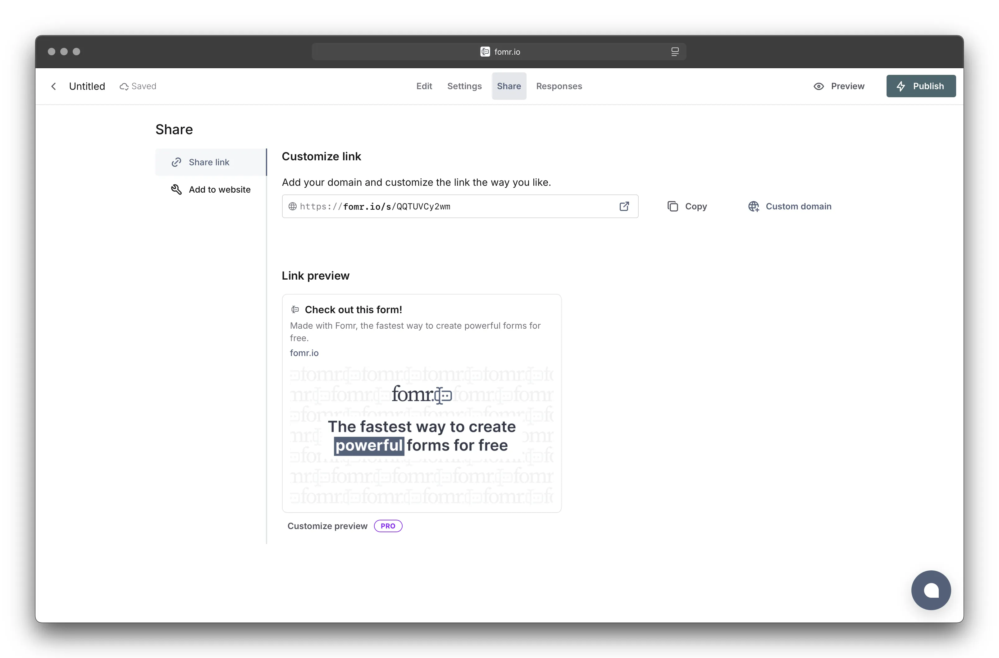 Fomr share link preview