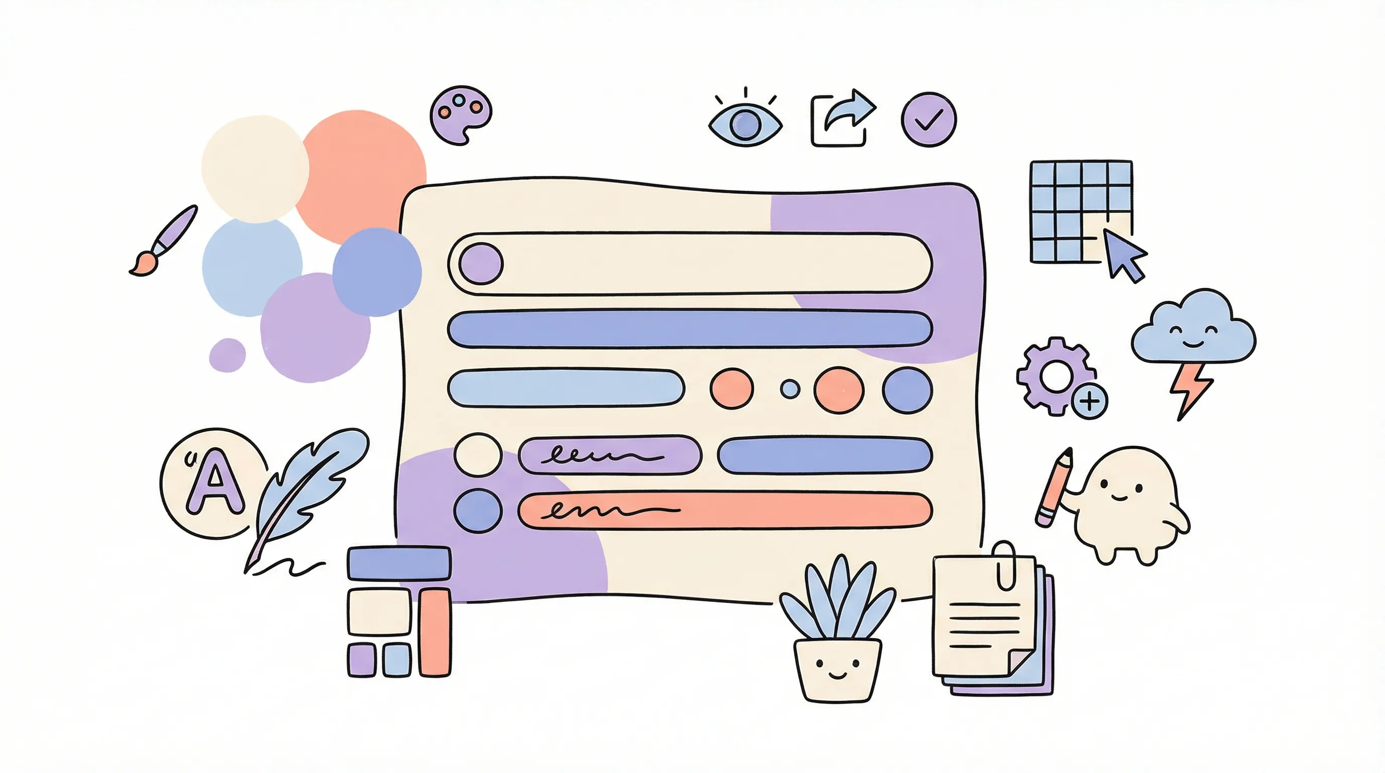 Form editor interface showing customization options for an AI-generated form including fonts, colors, and field editing