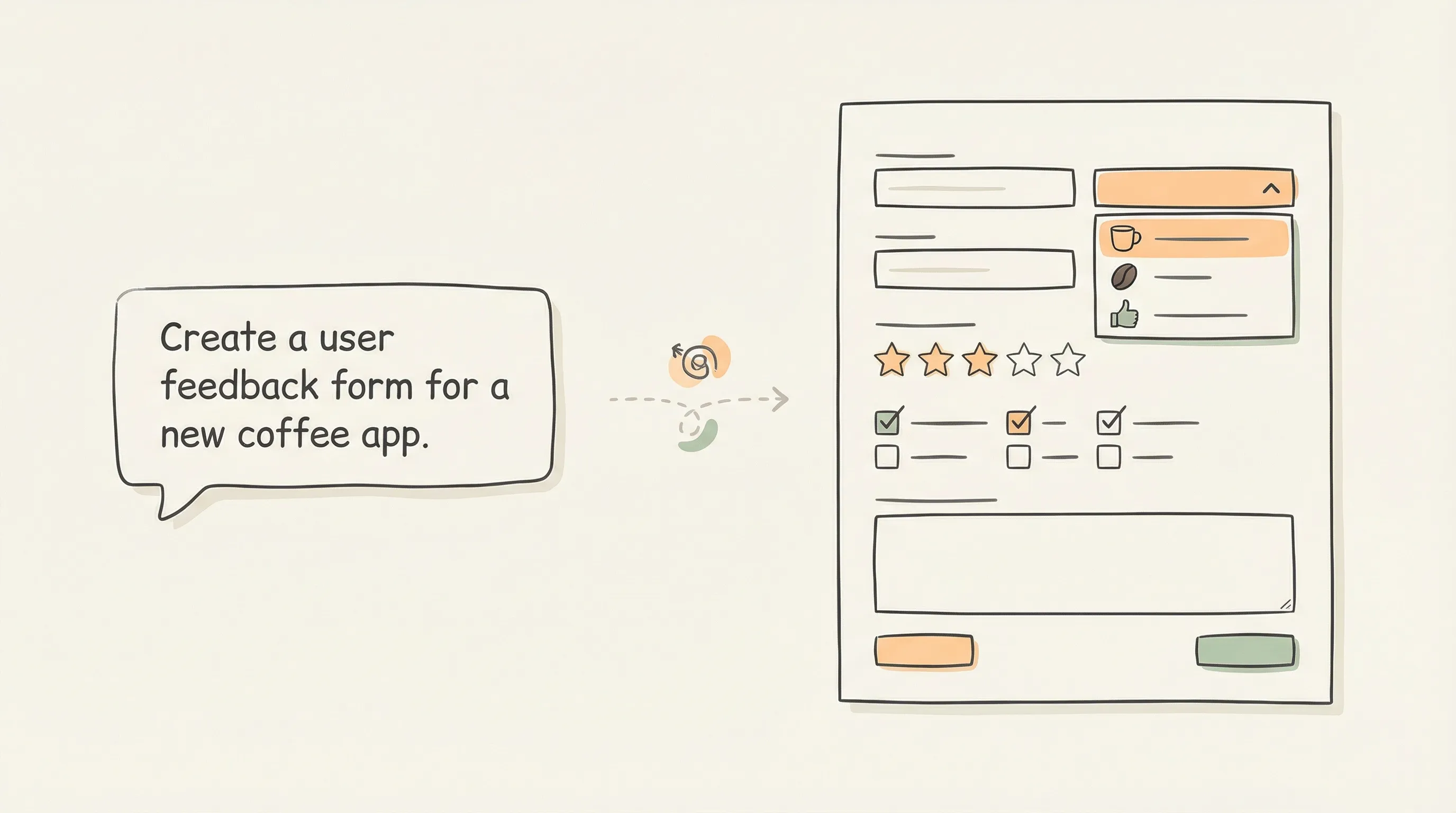 AI form builder generating a structured form from a text description